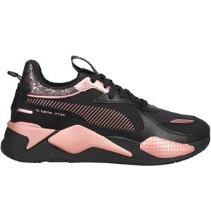 LIKE NEW 💖 Puma Womens Rs-X Black Rose Lace Up Sneakers Shoes Casual - Black